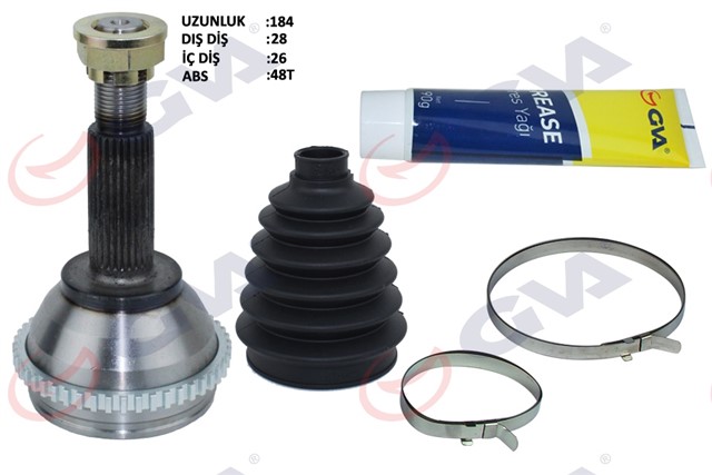 AKS KAFASI DIS ON FORD TRANSIT 2.0 00 - 06 ABS LI 48DIS 28X26X57 184.5MM