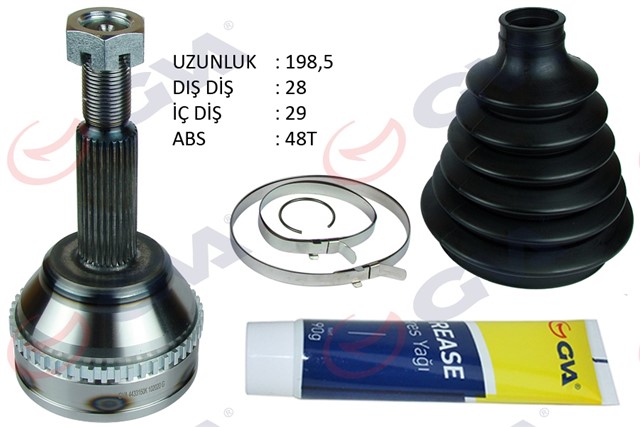 AKS KAFASI DIS ON TRANSIT V347 2.2 - 2.4 TDCI 06 - ABS LI 48DIS INCE MIL 28X29X60 198.5MM