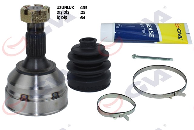 AKS KAFASI DIS ON PARTNER - BERLINGO 96 - 08 1.9D 25X34X55.7 134MM