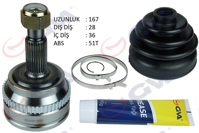 AKS KAFASI DIS ON MASTER II 2.5 DCI 98 - 10 ABS LI 51DIS 28X36X65 167MM