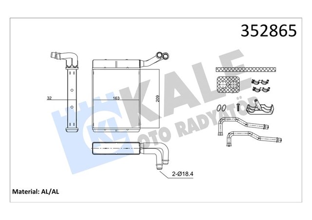 KALORIFER BRAZING CITROEN C5 II - PEUGEOT 407 KALORIFER