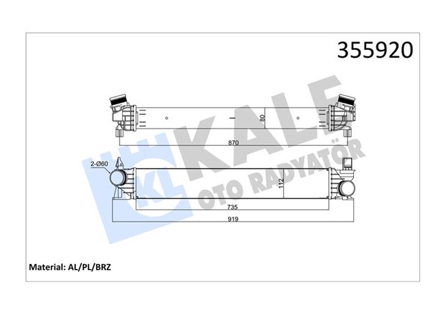 TURBO RADYATORU INTERCOOLER BOXER III - JUMPER III 2.2 - 3.0HDI 12 DUCATO III 2.3 - 3.0JTD 11 EURO5