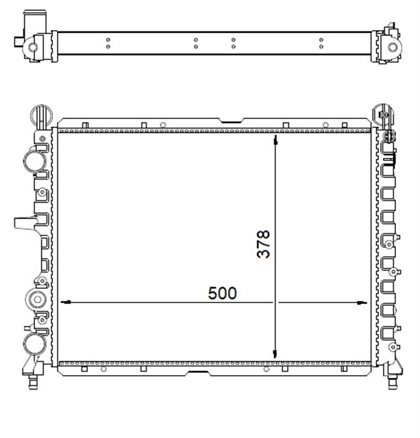 RADYATOR TMPR - TIPO 1.4I - 1.6I MEK AC KLIMASIZ 498X359X34