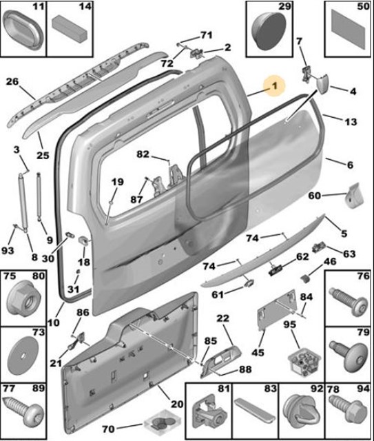 BAGAJ KAPAK CAMI COMBO E - BERLINGO - PARTNER - RIFTER