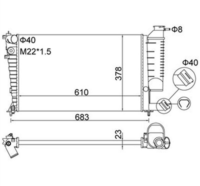 RADYATOR AL/MKNK XSARA 1.4 - 1.6 - 1.8 - 2.0 98 00 - ZX92 - PEUGEOT 306 1.4 - 1.6 - 1.8 97 98
