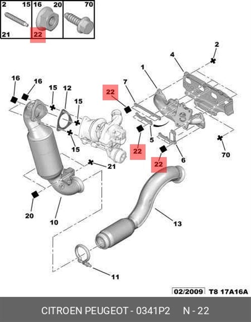 EGSOZ MANIFOLT SOMUNU PEUGEOT - CITROEN - OPEL