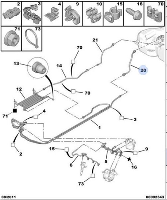 YAKIT BORUSU CITROEN C4 I SEDAN 1.6 HDI 9HG DV6C M 10 - 12