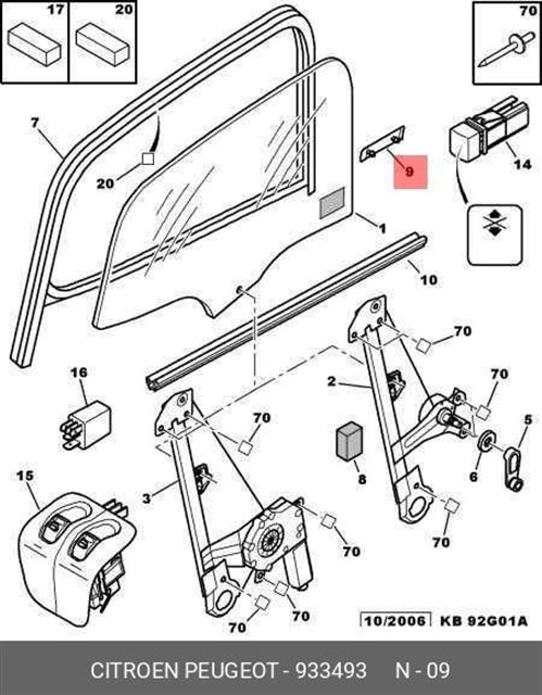 ARKA KAPI FITIL TUTUCU BRAKETI SOL PEUGEOT P206