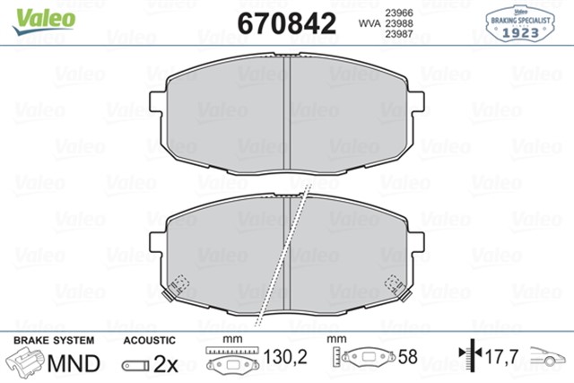 ON BALATA HYUNDAI I30 1.4 - 1.6 - 2.0 - 1.6 CRDI - 2.0 CRDI 10/07 KIA CEED 06