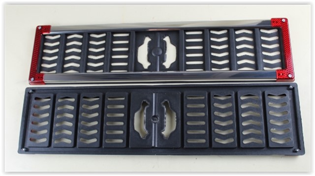 PLAKA ALTLIGI PASLANMAZ KIRMIZI REFLEKTORLU 2 LI TAKIM HIRDAVAT