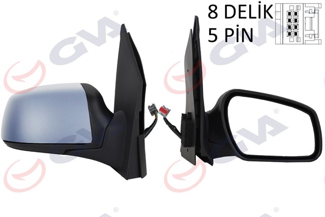 DIS DIKIZ AYNASI SAG FIESTA 05 08 ELEKTRIKLI ISITMALI ASTARLI KONVEKS 5 FIS VM - 6312EHPR