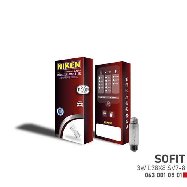 NIKEN SOFIT AMPUL 3W L28X8 SV7 - 8 12V 10LU