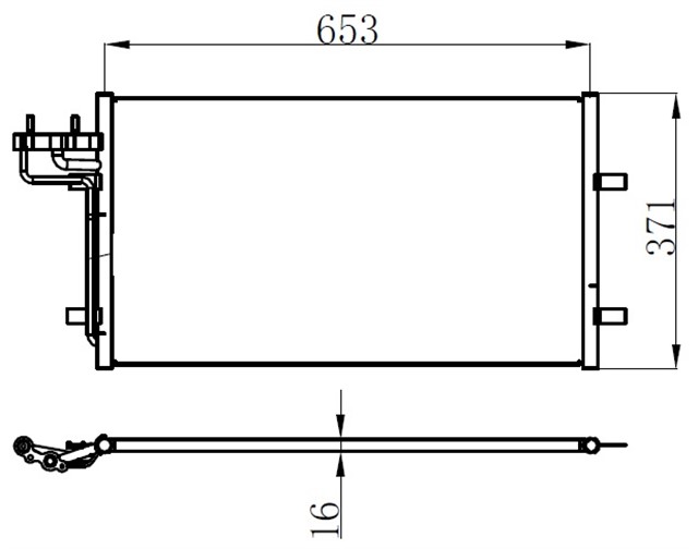 KLIMA RADYATORU KONDENSERI FOCUS CMAX 03 - 07 1.6 - 1.8 - 2.0 - 1.6TDCI - 1.8TDCI - 2.0TDCI 628X371X16