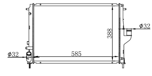 RADYATOR BRAZING DACIA DUSTER 10 LOGAN 05 1.5 DCI MEK.SANZ. / AC 585X408X26