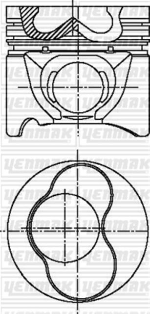 MOTOR PISTON SEGMAN STD 1 - 2 PISTON BORA - CADDY II - GOLF III - IV - PASSAT - POLO - A3 - A4 1.9TDI 79.51MM