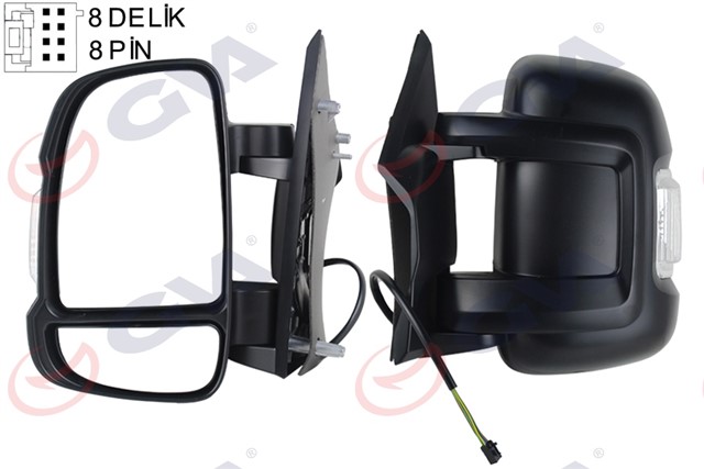 DIS DIKIZ AYNASI SOL DUCATO - BOXER - JUMPER 06 ELEKTRIKLI ISITMALI SINYALLI KISA KOL KONVEKS 8 FIS VM - 6201EHL