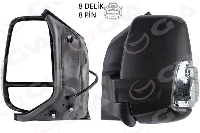 DIS DIKIZ AYNASI KISA KOL SOL ELEKT KATLANIR BEYAZ SINYAL TRANSIT V363 14