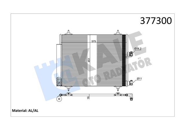 KLIMA KONDENSERI C8 - ULYSSE - EXPERT AL/AL 560X450X16