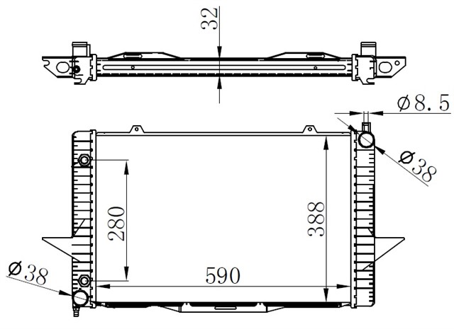 RADYATOR BRAZING AT 590X388X32 VOLVO C70 98 / S70 96 / V70 96 / XC70 98 65548A - 8603767 - 8603767