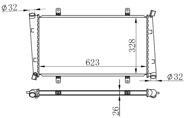 RADYATOR BRAZING MT 623X328X26 VOLVO S40/V40 1.9 TDI 65560A