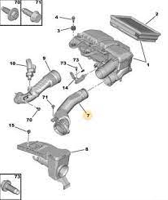 HAVA FILTRE HORTUMU PEUGEOT P301 CITROEN C - ELYSEE 1.6 HDI