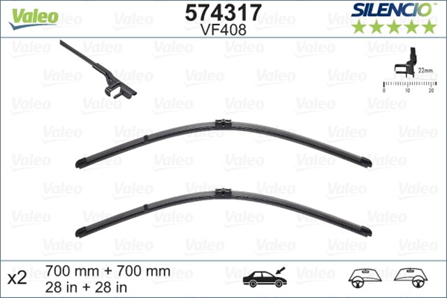 SILECEK SUPURGESI TAKIMI 700MM / 700MM MERCEDES W220 W221 . CITROEN C6 . PEUGEOT 407