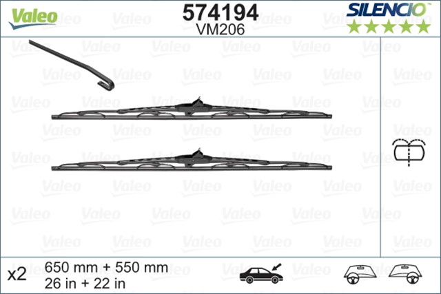 SILECEK SUPURGESI TAKIMI 650MM / 550MM MERCEDES VITO W638 97 03