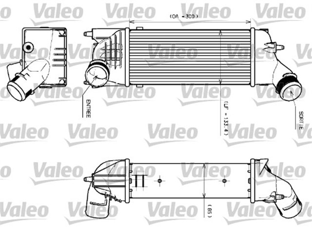 TURBO RADYATORU INTERCOOLER 407 04 C5 04 1.6HDI - 2.0HDI DV6TED4 - DV6TED4/F 300X133.4X85