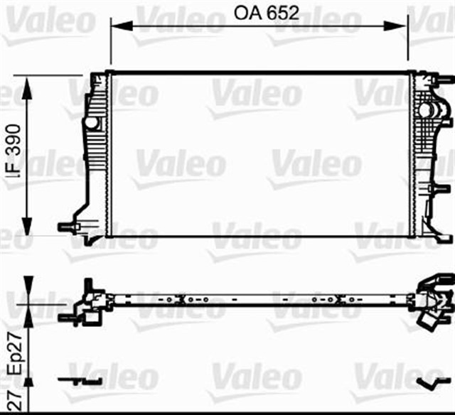 RADYATOR MGN III 09 FLUENCE 10 2.0 - 1.9DCI MEK OTOM AC KLIMASIZ 652X390X27