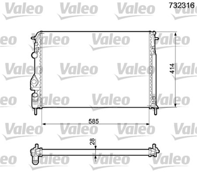 RADYATOR MGN I - SCENIC 1.4 - 1.6 - 1.8 - 2.0 16V AC MEK 585X414.5X23
