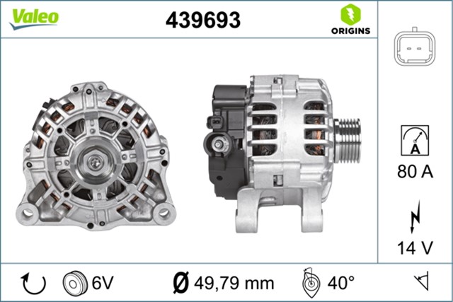 ALTERNATOR 90A P206 - P207 - P307 - C2 - C3 - C4 1.4 - 1.6 16V - P406 - P407 1.8 - 2.2 - PARTNER - BERLINGO 1.9D TU1JP