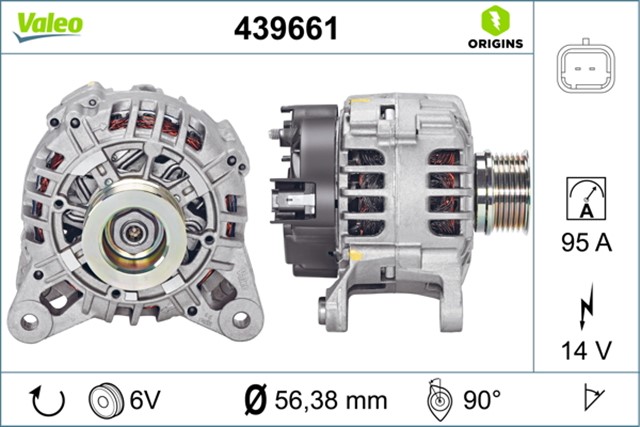 ALTERNATOR 14V 95AH DACIA LOGAN - SANDERO 1.4 - 1.6 K7J.7.10