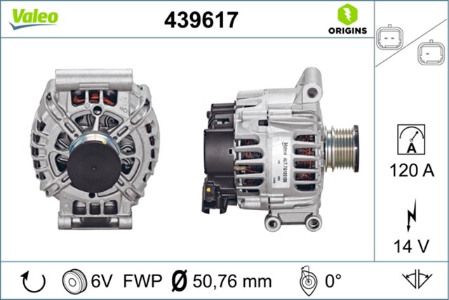 ALTERNATOR MINI COOPER 06 P207 - P208 - P308 - P508 - P3008 - P5008 - PARTNER TEPEE - BERLINGO - C3 - C4 - C5 - DS3 - DS4