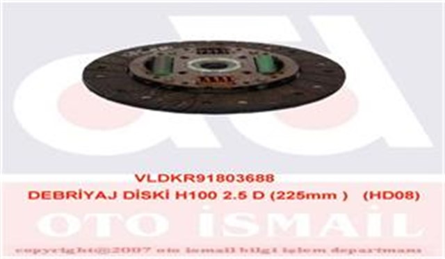 DEBRIYAJ DISKI H100 2.5 D 225MM HD08