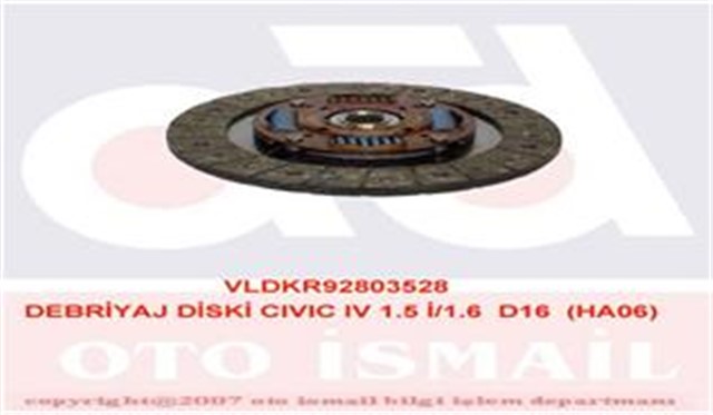 DEBRIYAJ DISKI CIVIC IV 1.5 I/1.6 D16 HA06