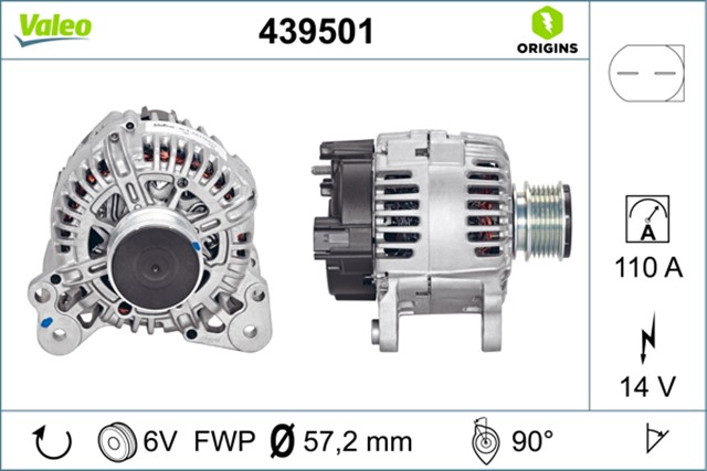 ALTERNATOR VW EOS 3.2 07 - 08. JETTA S 2.0 12 - 15
