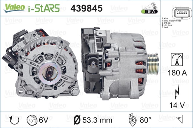 ALTERNATOR STAR - STOPLU ARACLARA P208 - 308 - 508 - 1.4 - 1.6 HDI ST60C017 PSA