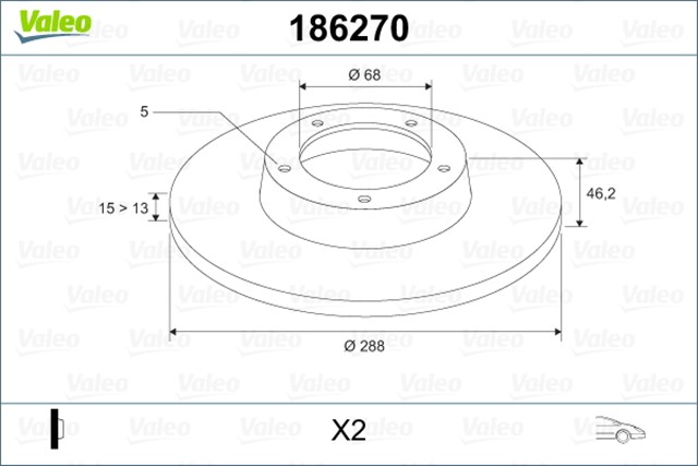 FREN DISKI ON X2 AUDI 100 2.0. 2.3. 2.4D. 2.5TDI 90 - 94 . A4 1.8 20V 95 - . A6 1.8 20V. 1.9TDI.