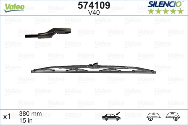 VALEO SILENCIO V40 X1 400 MM FIESTA; PAJERO; TOYOTA 5K ST YT