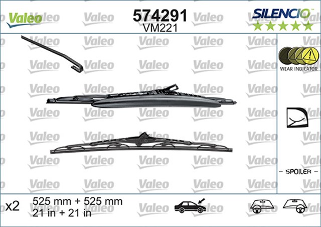 VALEO SILENCIO VM221 X2 525 525 MM AUDI A4 95 99