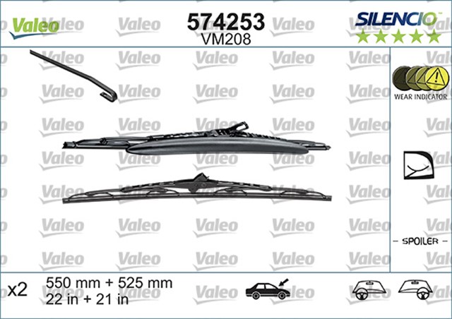 VALEO SILENCIO VM208 X2 550 525 MM ALFA 156