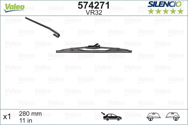 VALEO SILENCIO VM32 X1 280 MM ARKA FORD FOCUS 05 . FIESTA 5