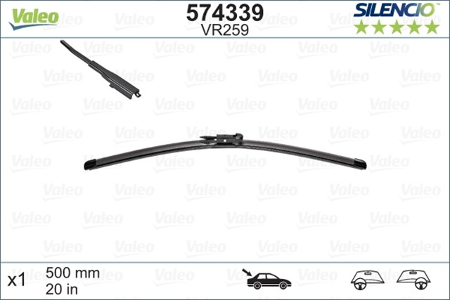 VALEO SILENCIO X - TRM FLAT BLADE VM259 X1 500 MM ARKA OPEL INSIGNIA 09 - 