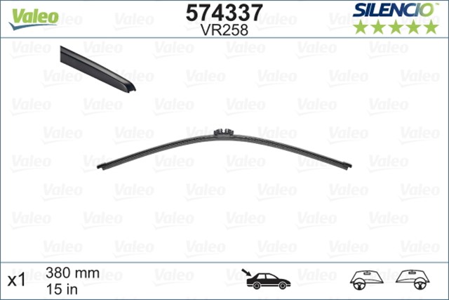ARKA SILECEK 380 CM VALEO SILENCIO X - TRM FLAT BLADE VM258 X1 BMW X5 VOLVO XC60 X90