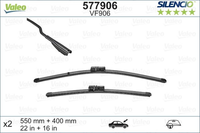 VALEO SILENCIO X - TRM FLAT BLADE VM906 X2 550 400 MM FORD ECOSPORT
