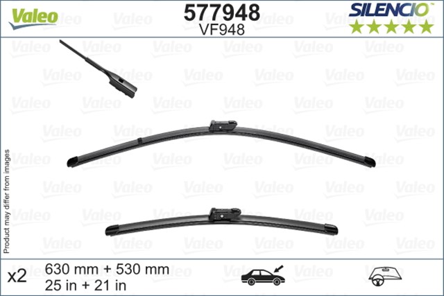 VALEO SILENCIO X - TRM FLAT BLADE VM948 X2 625 530 MM SKODA KODIAQ 03/17