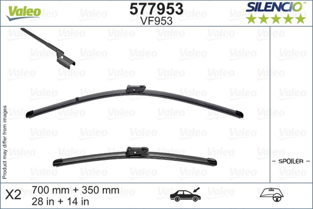 VALEO SILENCIO X - TRM FLAT BLADE VM953 X2 710 345 MM FORD FIESTA VII 04/17