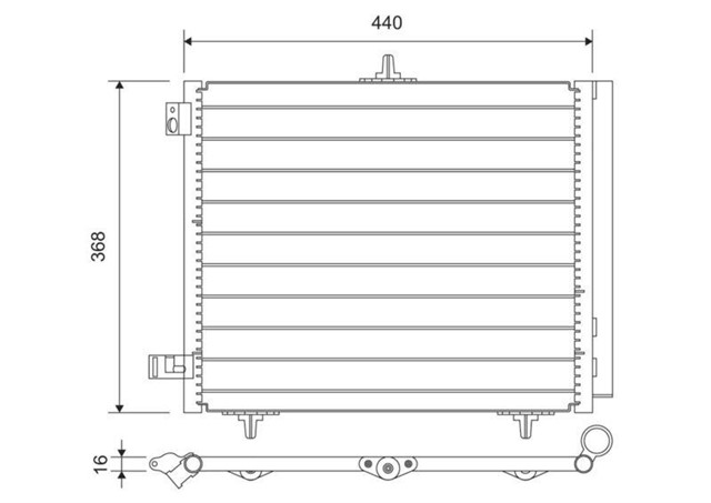KONDENSER 207 - 208 - 1007 - 2008 05 - C2 - C3 - C3 II 03 DS 3 14 1.4 1.6HDI KURUTUCU ILE AL/AL 420X371X16