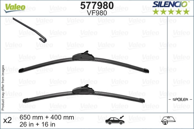 VALEO SILENCIO X - TRM FLAT BLADE VF980 X2 650 430 MM ON MAZDA III 03.2019