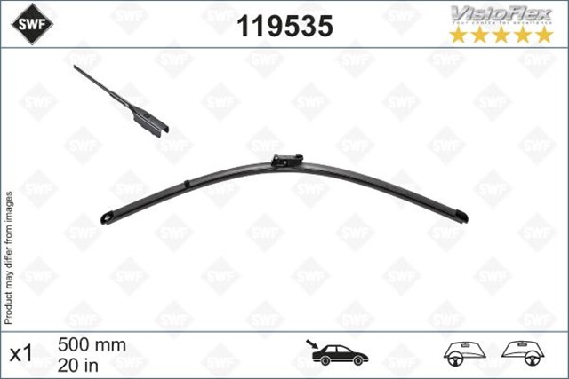 SWF VISIOFLEX FLAT BLADE X1 500 MM ARKA OPEL INSIGNIA B GRAND SPORT 04.2017